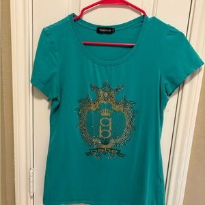 Bebe Turquoise Embellished Tee